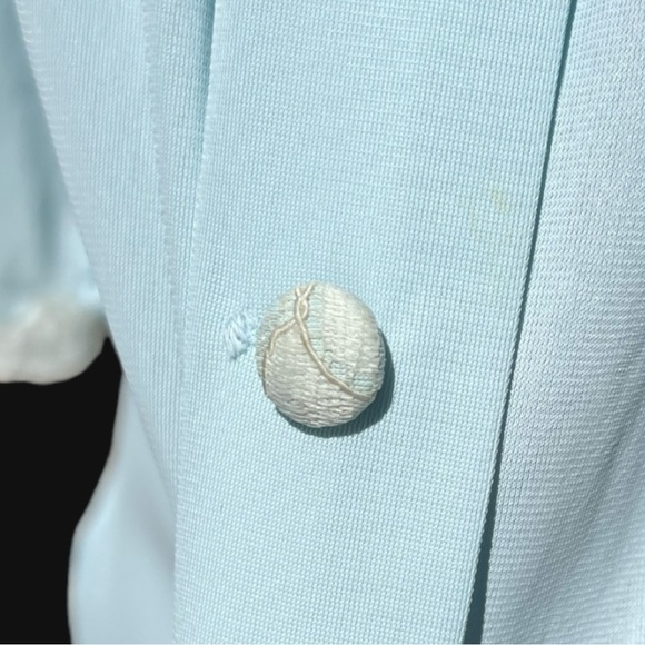 🌻VINTAGE Sears Roebuck & Co. Light Blue Nylon Robe w/ Lace Accents Size Small - Picture 8 of 14